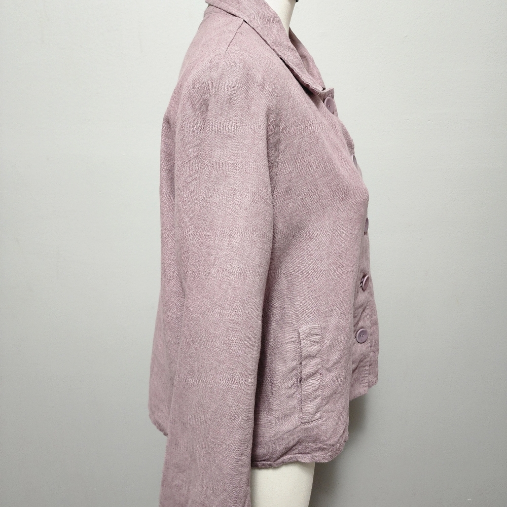 Flax Mauve Button Down Collared Jacket Size Small… - image 2